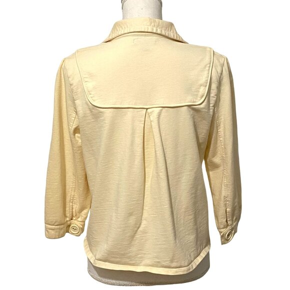 Vtg IZOD One Button Womens Jacket Blazer M Butter Yellow Easter Spring Preppy - Picture 3 of 5